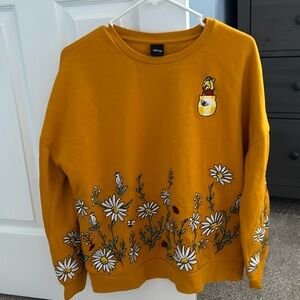 Gold/yellow embroidered Winnie the Pooh sweatshirt